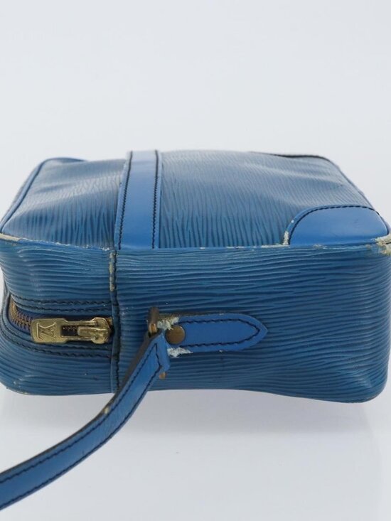 Authentic LOUIS VUITTON Epi Trocadero 27 Shoulder Bag Blue M52315 LV - Picture 12 of 16